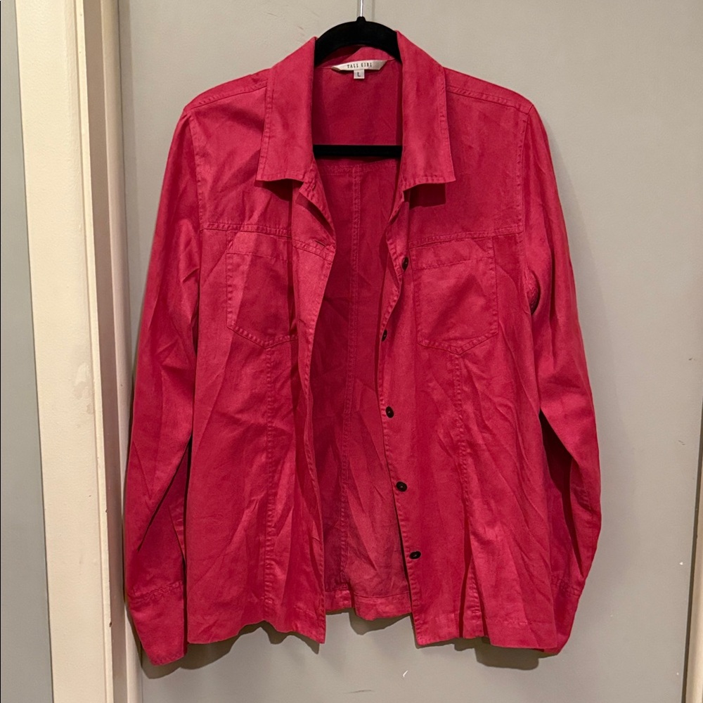Women's Deep Pink Button Down Shirt